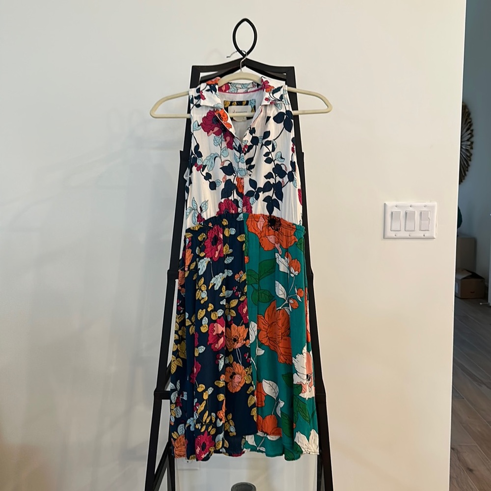 by Anthropologie multi color mixed floral 100% viscose dress. Size US 2 / UK 6